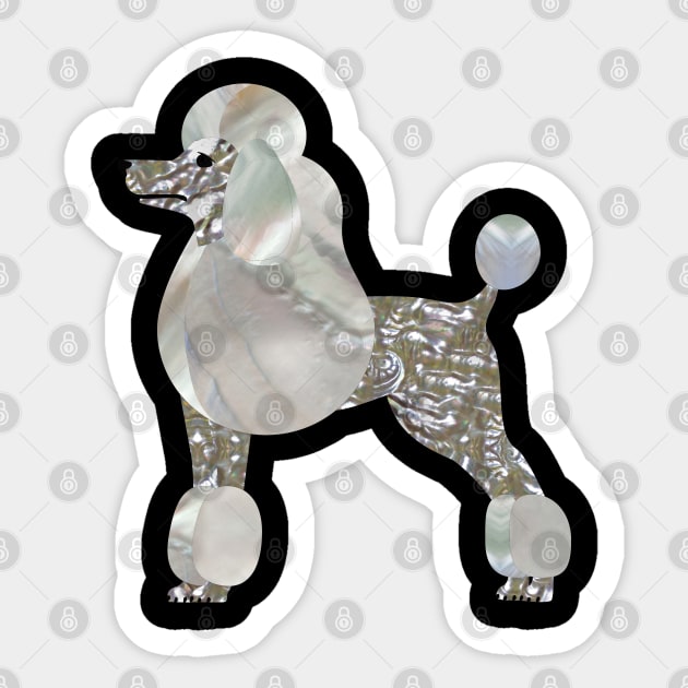 Luxury Pearl and Abalone Poodle Sticker by Nartissima